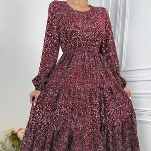 Red & White Midi Dress